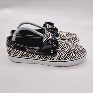 Sperry Top Sider Zebra Print Boat Shoes Womens Size 9.5 M Sperry Casual Shoes